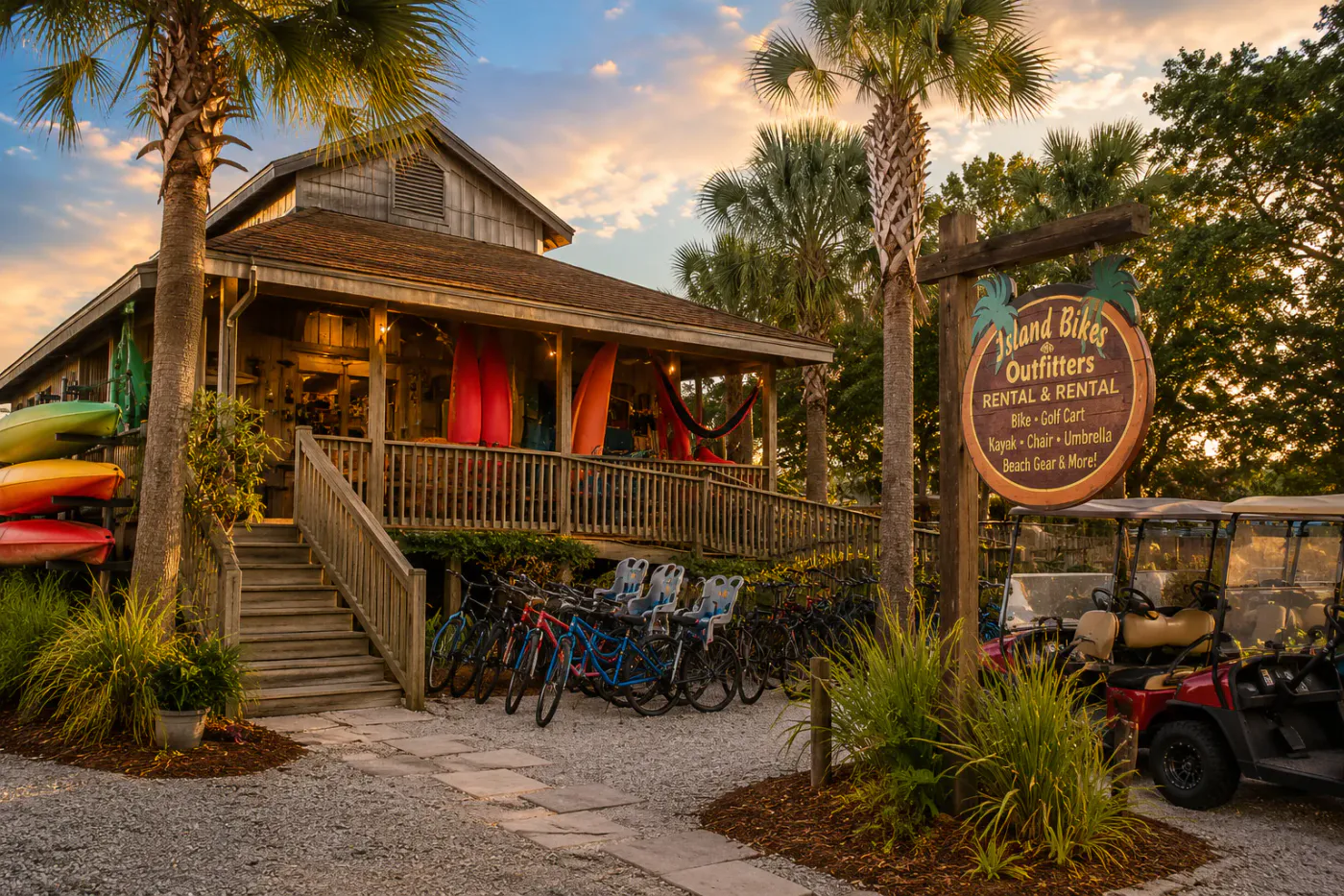 Island Bikes and Outfitters shop on Edisto Island